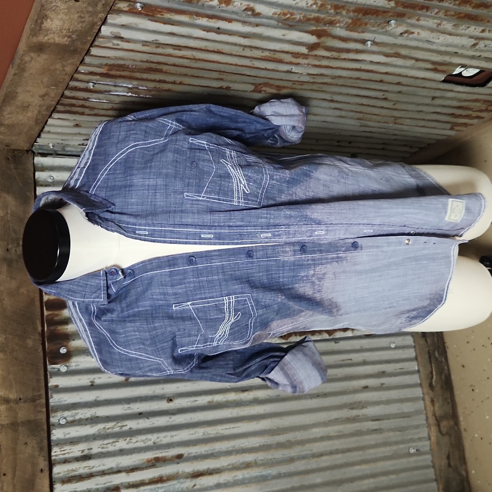 Upcycled And Bleached The Drill Button Up - image 3